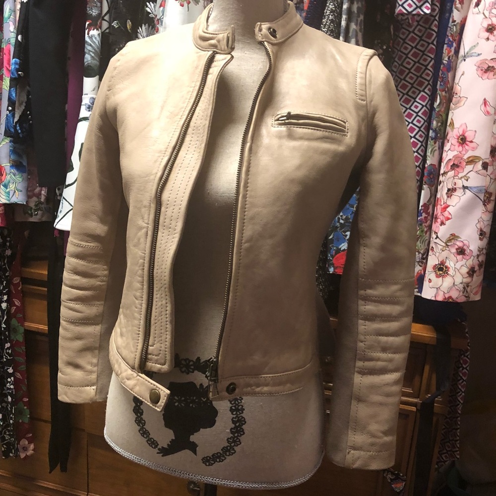 NWT jcrew Collection leather jacket 0 Xs